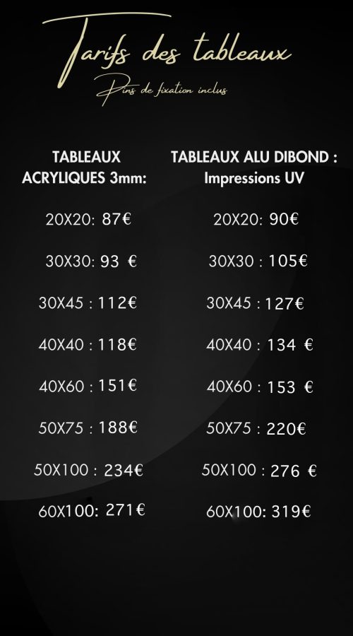 Black and Gold Classic Maximalist Beauty Price List - 1
